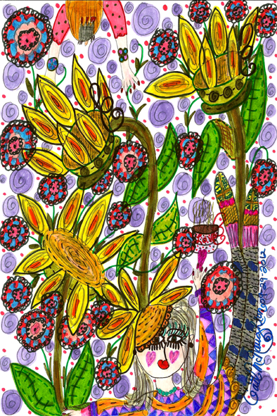 Enjoy A Cup Of Sunflower Tea Doodle Art Enjoy A Cup Of Sunflower Tea Doodle Art