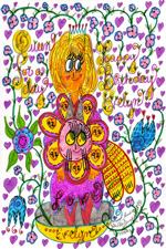 Happy Birthday Evelyn 92 Doodle Art 4 X 6